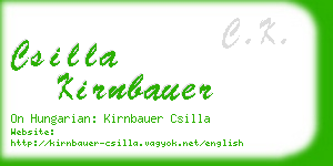 csilla kirnbauer business card